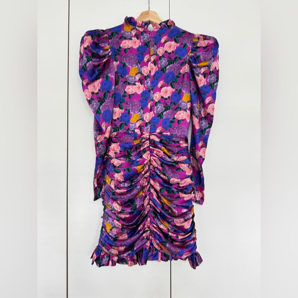 Floral Mini Dress - Purple and Pink